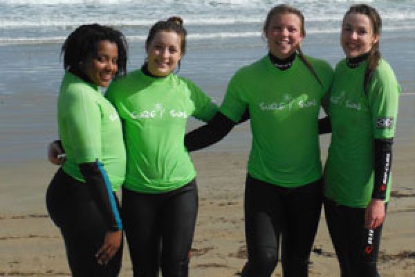Happy students at surf lessons South Australia