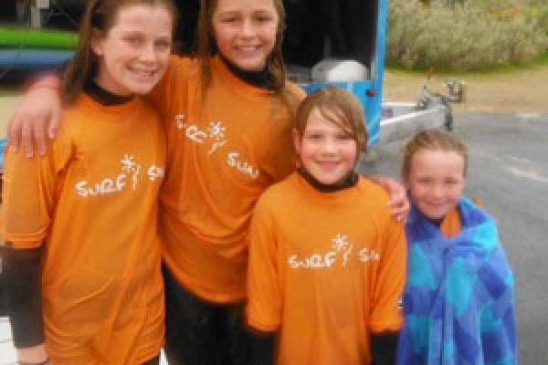 kids after surf lessons south australia